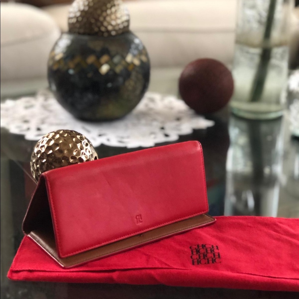 Carolina Herrera Red Leather Wallet
